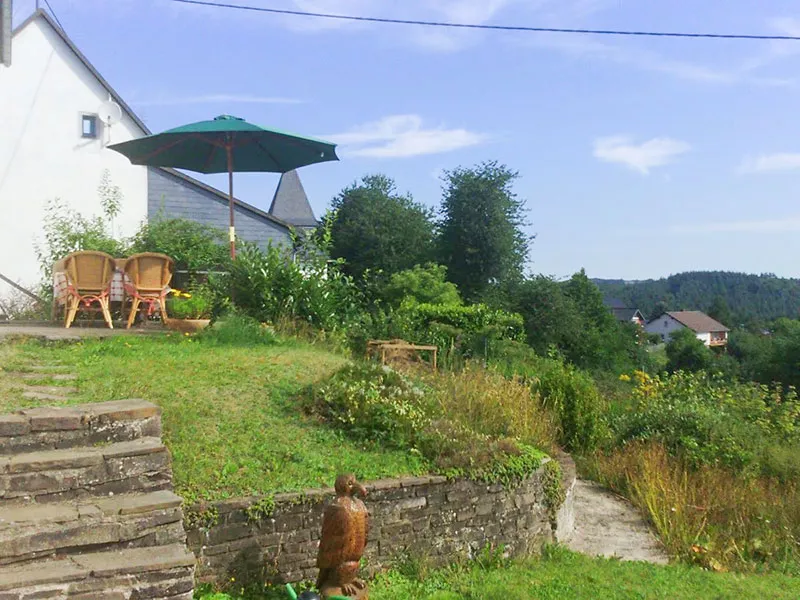 Die Terrasse am Ferienhaus zur Wacholderheide
